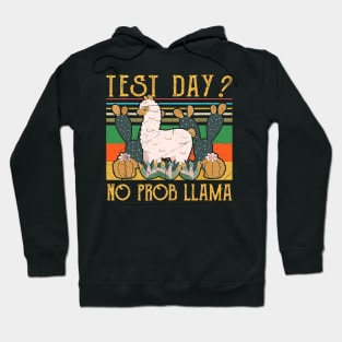 Test Day No Pro Llama Funny Teacher Exam Testing Retro Hoodie